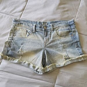 Mossimo Supply Co. Blue Jean Shorts with Frayed Hem - Size 13